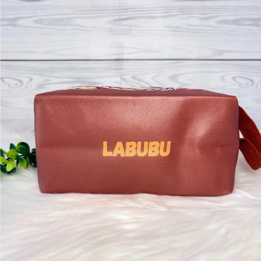 Brown Labubu Large Cosmetic Bag